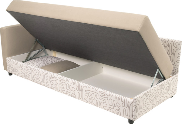 Изображение товара Тахта KRONES Эллада мод.1 ППУ (велюр/жаккард кофейно-кремовый/рисунок молочно-кофейный)