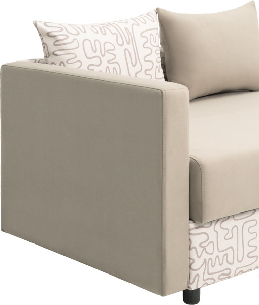 Изображение товара Тахта KRONES Эллада мод.1 ППУ (велюр/жаккард кофейно-кремовый/рисунок молочно-кофейный)