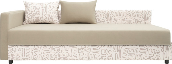 Изображение товара Тахта KRONES Эллада мод.1 ППУ (велюр/жаккард кофейно-кремовый/рисунок молочно-кофейный)