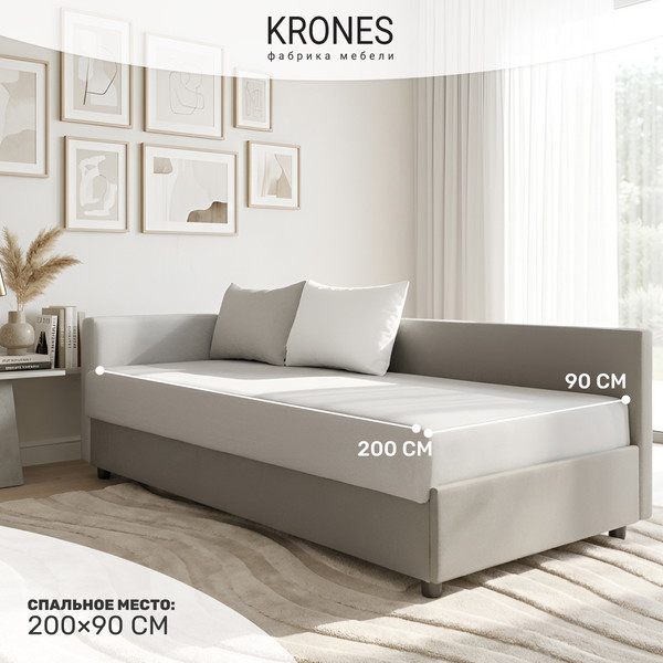 Изображение товара Тахта KRONES Эллада мод.1 ППУ (велюр светло-серый/кофейно-серый)