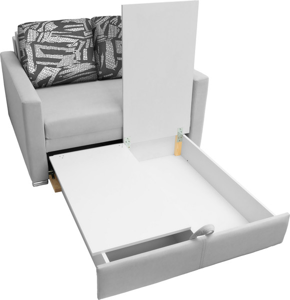 Изображение товара Диван KRONES Афродита 195x100 (велюр светло-серый/рисунок темно-серый)