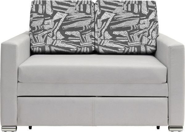 Изображение товара Диван KRONES Афродита 195x100 (велюр светло-серый/рисунок темно-серый)