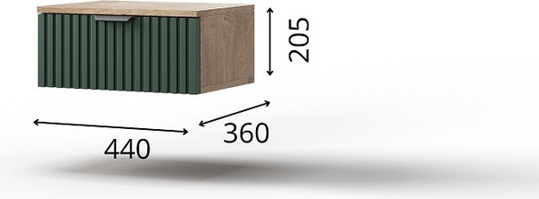 Изображение товара Прикроватная тумба Мебель-КМК 1Я Герта КМК 0979.19 (дуб веллингтон/SAT 22 зеленый мат)