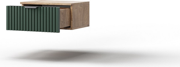 Изображение товара Прикроватная тумба Мебель-КМК 1Я Герта КМК 0979.19 (дуб веллингтон/SAT 22 зеленый мат)