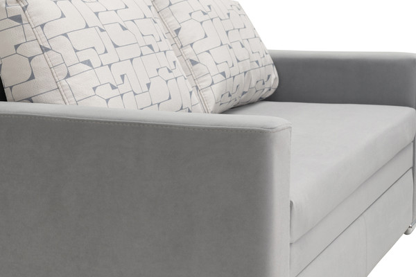 Изображение товара Диван KRONES Афродита 195x120 (велюр/жаккард серый/рисунок молочно-серый)