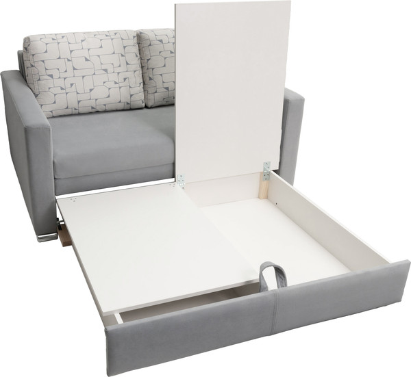 Изображение товара Диван KRONES Афродита 195x120 (велюр/жаккард серый/рисунок молочно-серый)