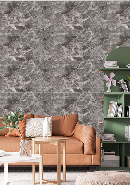 Изображение товара Панель ПВХ Самоклейкин Самоклеящаяся Мрамор черный 3D-FW-101 (70x600)