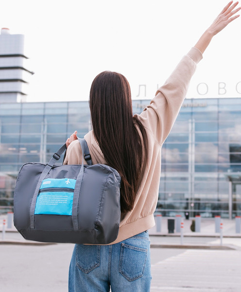 Изображение товара Сумка дорожная Sima-Land 2301711 (серый/голубой)