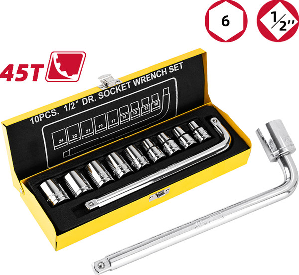 Изображение товара Набор головок слесарных Deli EDL2010T (10шт)