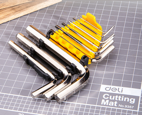 Изображение товара Набор ключей Deli EDL230009 (9шт, черный/желтый)