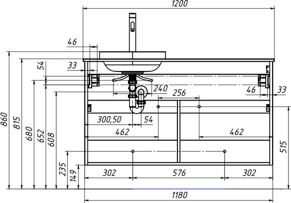 Изображение товара Тумба под умывальник Belux Luna НП 120-03 К (18, белый матовый)