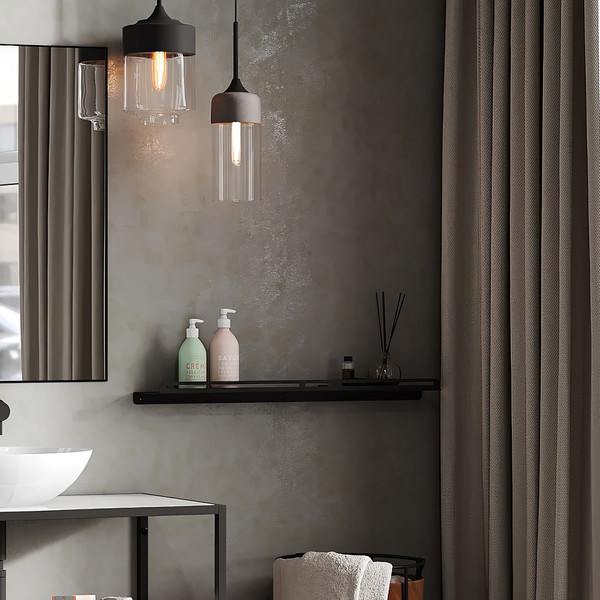 Изображение товара Полка для ванной Belux Осло ПЛ-40 (черный матовый)