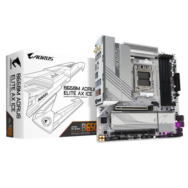 Изображение товара Материнская плата Gigabyte B650M A Elite AX ICE 1.1