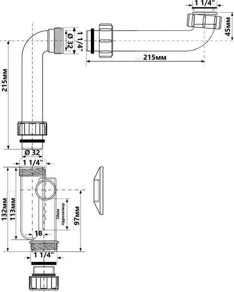 Изображение товара Сифон McAlpine HC13SPS-X32PF