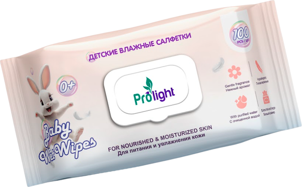 Изображение товара Влажные салфетки детские Prolight 100шт