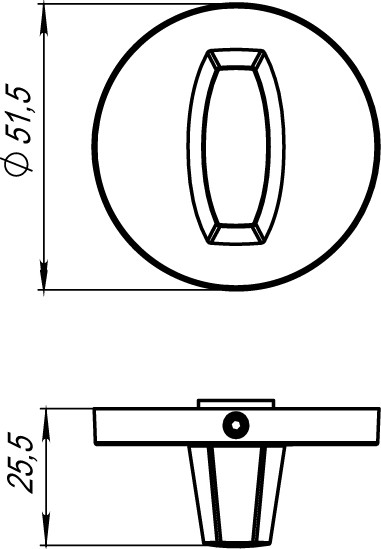 Изображение товара Ручка дверная Armadillo Поворотная BK6.R.URS52 WC-Bolt BK6 URS AB-7 (бронза)