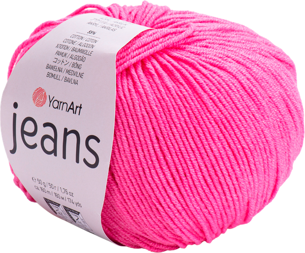 Изображение товара Пряжа для вязания Yarnart Jeans 55% хлопок, 45% полиакрил / 42 (160л, розовый)