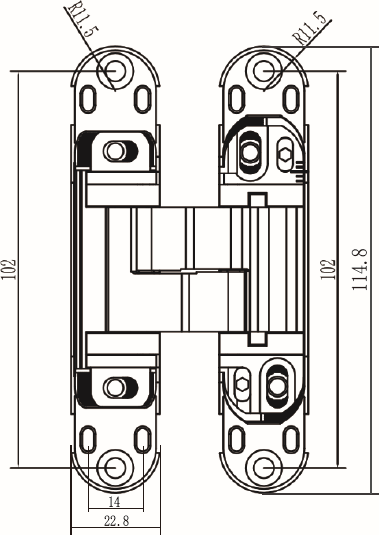 Изображение товара Петля дверная Vantage B33-BL 115x23-3D (черный)