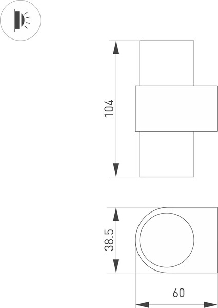 Изображение товара Бра Arlight SP-SPICY-WALL-MINI-TWIN-S104x39-2x3W Day4000 WH 40deg / 035561