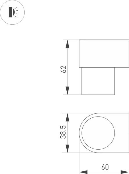 Изображение товара Бра Arlight SP-SPICY-WALL-MINI-S60x39-3W Day4000 WH 40deg / 035539