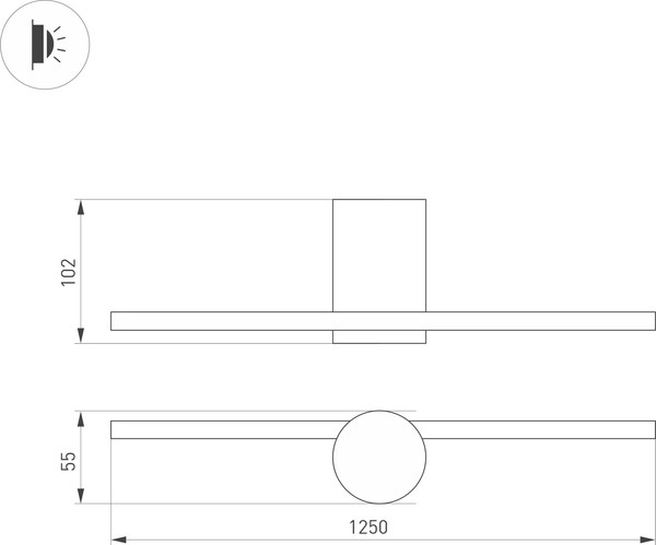 Изображение товара Бра Arlight SP-VINCI-M-S1200x55-12W Day4000 BK 110deg / 036930