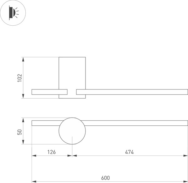 Изображение товара Бра Arlight SP-VINCI-S600x55-7W Warm3000 WH 110deg / 035683