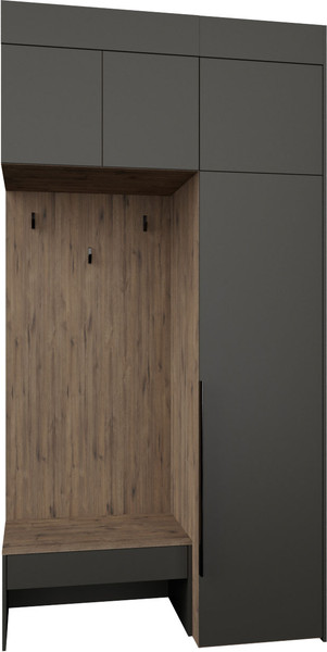 Изображение товара Секция в прихожую Рэйгрупп Рэй P245-B1-WK В1 (дуб веллингтон/кобальт)