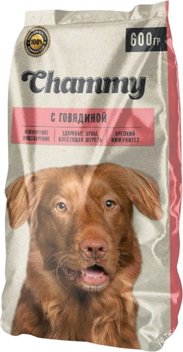 Изображение товара Сухой корм для собак Chammy Для собак с говядиной (600г)