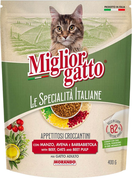 Изображение товара Сухой корм для кошек Miglior Le Specialita Italiane с говядиной, овсом и свеклой (400г)