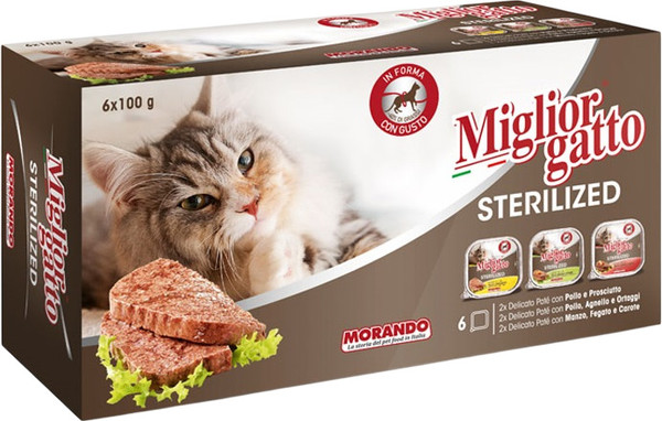 Изображение товара Влажный корм для кошек Miglior Sterilized Паштет (6x100г)