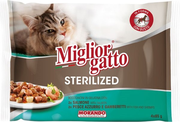 Изображение товара Влажный корм для кошек Miglior Sterilized Кусочки в желе (4x85г)