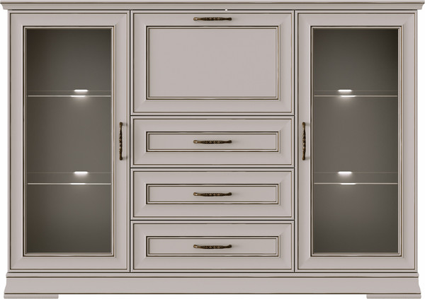 Изображение товара Тумба Black Red White Florencia с подсветкой / KOM2W3S1B (персидский жемчуг)