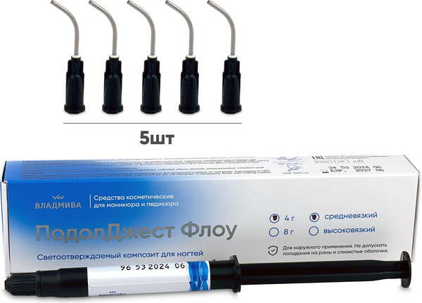 Изображение товара Композит для ногтей ВладМиВа ПодолДжест Флоу Светоотражаемый средневязкий (4г)