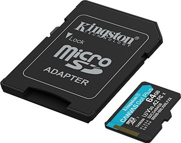 Изображение товара Карта памяти Kingston Canvas Go Plus G4 SDXC UHS-I Class U3 V30 64GB (SDG4/64GB)