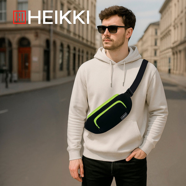 Изображение товара Сумка на пояс Heikki Rio 272615 (черный/салатовый)