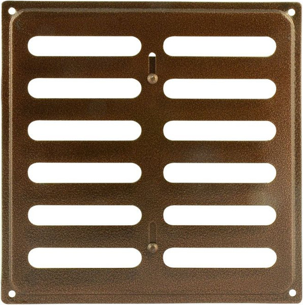 Изображение товара Решетка вентиляционная Нора-М 200x200 с заслонкой / 12922 (старая медь)