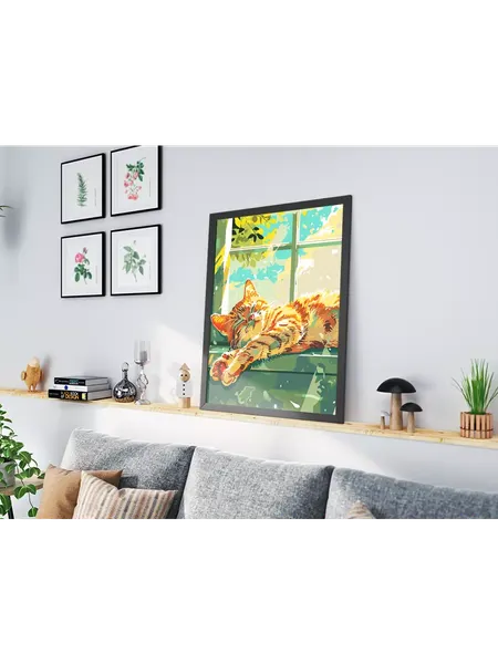 Изображение товара Картина по номерам PaintLine Спящий кот / PL-00324