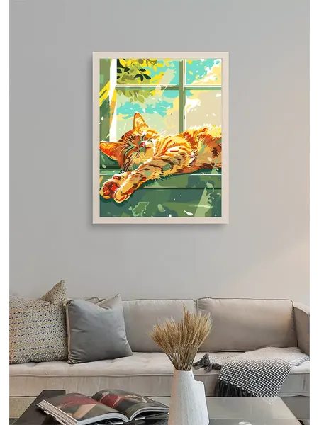 Изображение товара Картина по номерам PaintLine Спящий кот / PL-00324