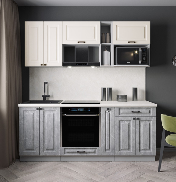 Изображение товара Кухонный гарнитур Интерлиния Мила Деко 2.0 (керамика/белый/опал светлый)