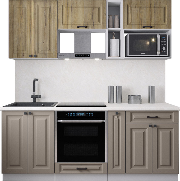 Изображение товара Кухонный гарнитур Интерлиния Мила Деко 2.0 (луна/дуб вотан/опал светлый)