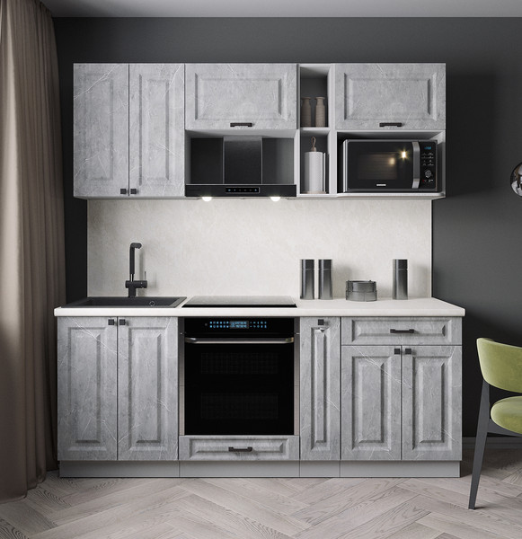 Изображение товара Кухонный гарнитур Интерлиния Мила Деко 2.0 (керамика/керамика/опал светлый)