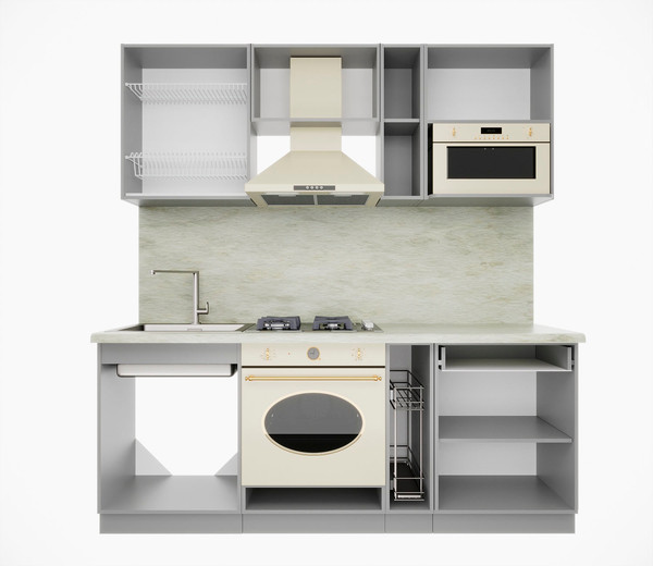 Изображение товара Кухонный гарнитур Интерлиния Мила Деко 2.0 (дуб вотан/луна/опал светлый)