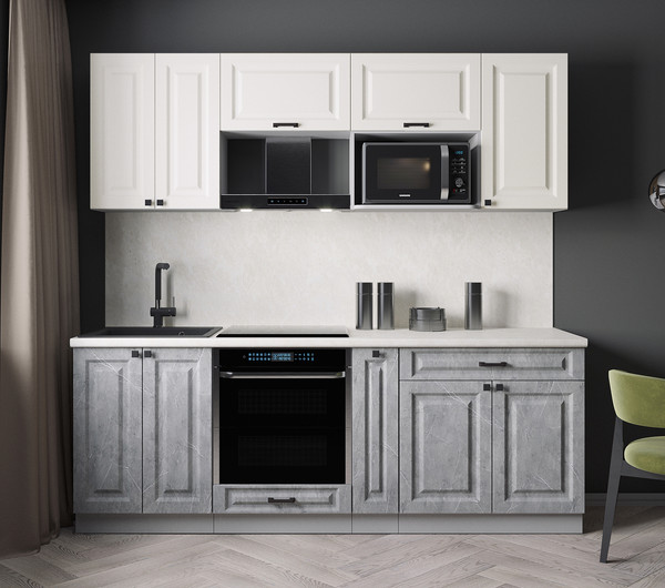 Изображение товара Кухонный гарнитур Интерлиния Мила Деко 2.2 (керамика/белый/опал светлый)