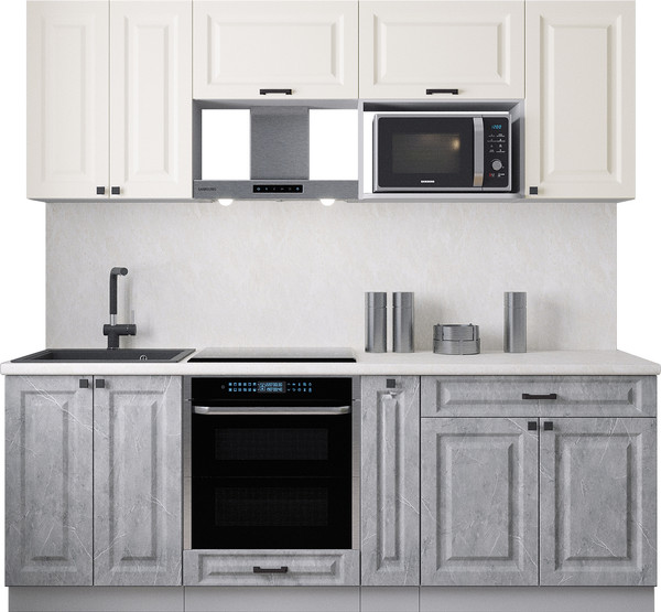 Изображение товара Кухонный гарнитур Интерлиния Мила Деко 2.2 (керамика/белый/опал светлый)