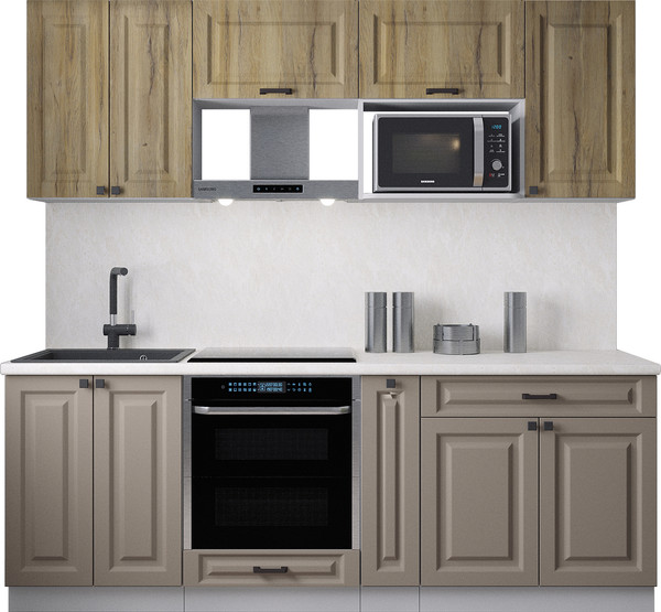 Изображение товара Кухонный гарнитур Интерлиния Мила Деко 2.2 (луна/дуб вотан/опал светлый)