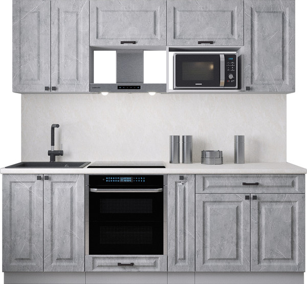 Изображение товара Кухонный гарнитур Интерлиния Мила Деко 2.2 (керамика/керамика/опал светлый)