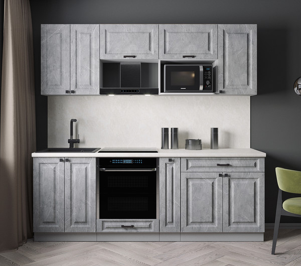 Изображение товара Кухонный гарнитур Интерлиния Мила Деко 2.2 (керамика/керамика/опал светлый)