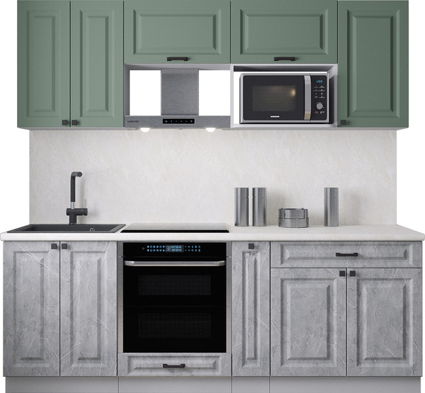 Изображение товара Кухонный гарнитур Интерлиния Мила Деко 2.2 (керамика/мята/опал светлый)
