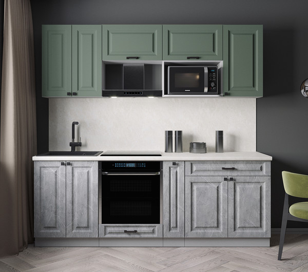 Изображение товара Кухонный гарнитур Интерлиния Мила Деко 2.2 (керамика/мята/опал светлый)