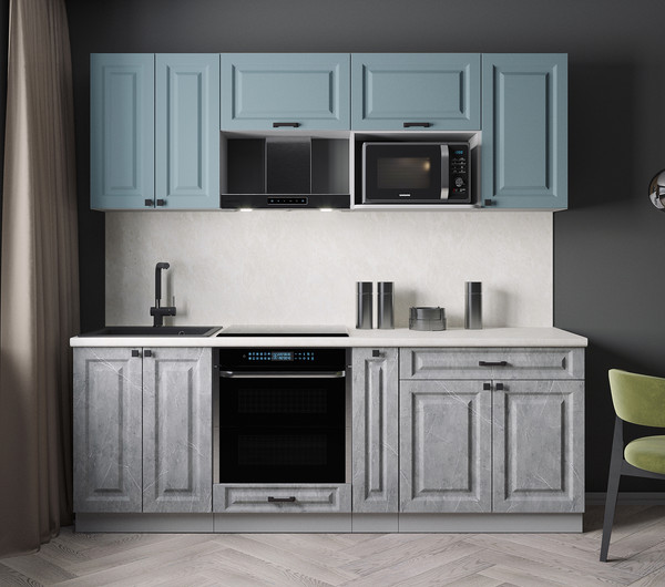 Изображение товара Кухонный гарнитур Интерлиния Мила Деко 2.2 (керамика/океан/опал светлый)